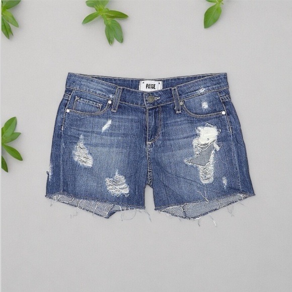 Paige Distressed Shorts | SIZE 24 - Picture 1 of 6